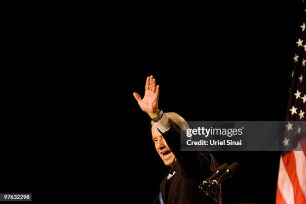 Vice President Joe Biden gestures during a speech, on March 11, 2010 at the Tel Aviv university, in Israel. American Vice-President Joe Biden is in...