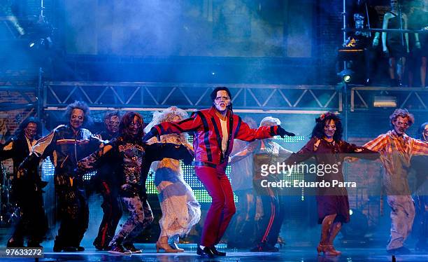 Dancers perform Michael Jackson's Thriller during the presentation of the show 'La Magia Continua. A musical tribute to Michael Jacksin' at Lope de...