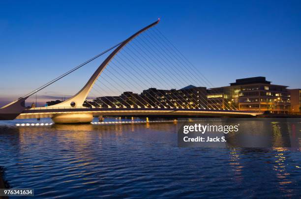 bridge 3 (dublin) - samuel beckett bridge stock pictures, royalty-free photos & images