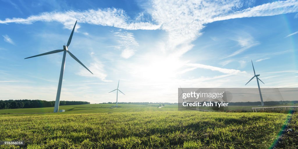 Turbines on wind farm