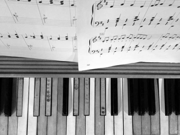 melody maker - city of stars sheet music piano stock pictures, royalty-free photos & images