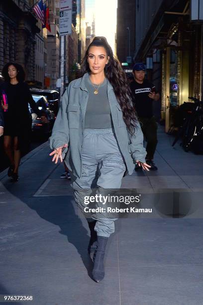 Kim Kardashian seen out and about in Manhattan on June 15, 2018 in New York City.