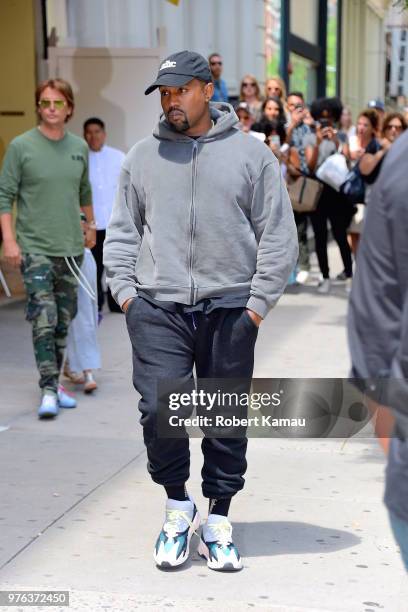 Kanye West and Jonathan Cheban seen out and about in Manhattan on June 15, 2018 in New York City.