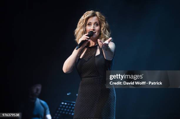 Lara Fabian performs at Zenith de Paris on June 16, 2018 in Paris, France.