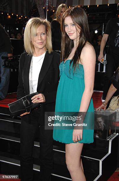 Kim Basinger and Daughter Ireland arrives at the Los Angeles premiere of "Twilight" at the Mann Village and Bruin Theaters on November 17, 2008 in...