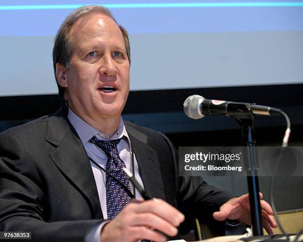 Robert Copple, chief financial officer of Cinemark Holdings Inc., speaks during the Gabelli & Co. 2nd Annual Digital Cinema and Movie Conference at...