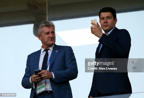 President of Croatia Football Federation Davor Suker during the 2018 FIFA World Cup Russia group D match between Croatia and Nigeria at Kaliningrad...