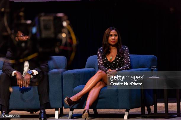 Damon Young, Editor-in-Chief, co-founder, VerySmartBrothas, and Radio Personality Angela Yee, on a panel for TV One and the National Urban League's...