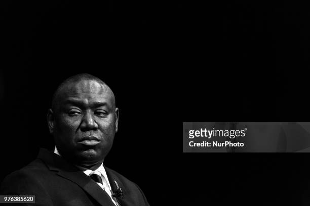 Benjamin Crump, ESQ, on a panel for TV One and the National Urban League's televised town hall taping at The Howard Theatre in Washington, D.C., on...