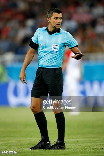 Referee Sandro Meira Ricci gives instruction during the 2018 FIFA World Cup Russia group D match between Croatia and Nigeria at Kaliningrad Stadium...