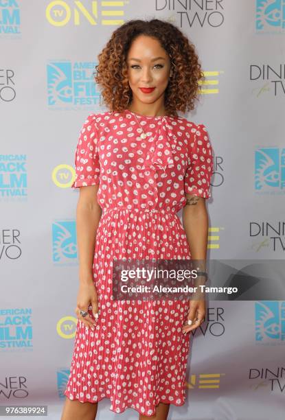 Chaley Rose is seen at the TV One "Dinner for Two" screening at the American Black Film Festival at the Colony Theatre on June 16, 2018 in Miami...