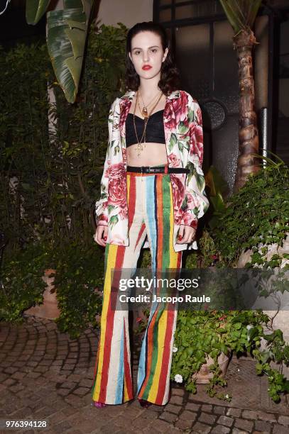 Daisy Maybe attends Dolce & Gabbana Naked King secret show at Milan Men's Fashion Week Spring/Summer 2019 on June 16, 2018 in Milan, Italy.