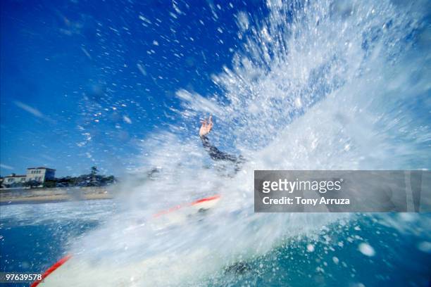 person surfing - wipeout stock pictures, royalty-free photos & images
