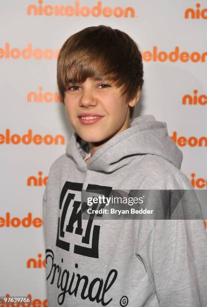 Musician Justin Bieber attends the 2010 Nickelodeon Upfront Presentation at Hammerstein Ballroom on March 11, 2010 in New York City.