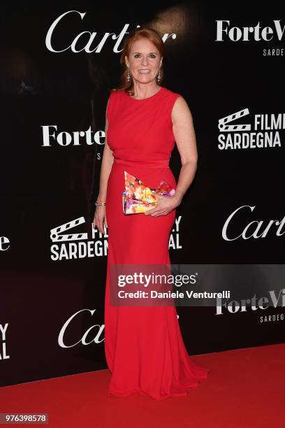 Sarah Ferguson attends the 'Filming Italy Sardegna Festival' gala dinner at Forte Village Resort on June 16, 2018 in Santa Margherita di Pula,...