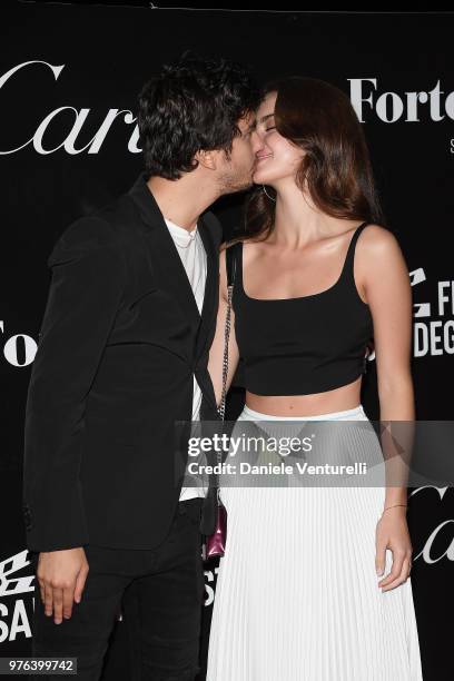 Nat Wolff and Grace Van Patten attend the 'Filming Italy Sardegna Festival' at Forte Village Resort on June 16, 2018 in Santa Margherita di Pula,...