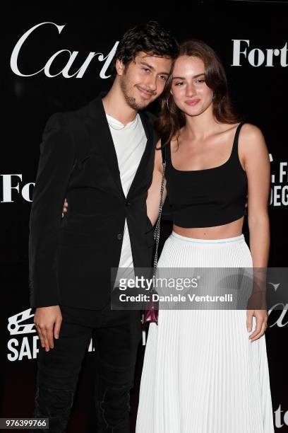 Nat Wolff and Grace Van Patten attend the 'Filming Italy Sardegna Festival' at Forte Village Resort on June 16, 2018 in Santa Margherita di Pula,...