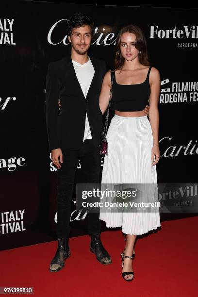 Nat Wolff and Grace Van Patten attend the 'Filming Italy Sardegna Festival' at Forte Village Resort on June 16, 2018 in Santa Margherita di Pula,...