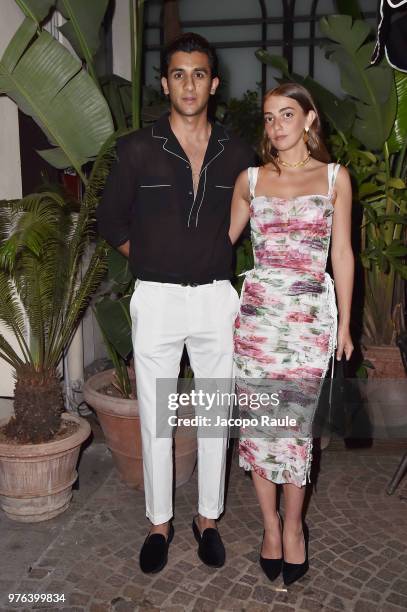 Maharaja Padmanabh Singh and Claire Deroo attend Dolce & Gabbana Naked King secret show at Milan Men's Fashion Week Spring/Summer 2019 on June 16,...