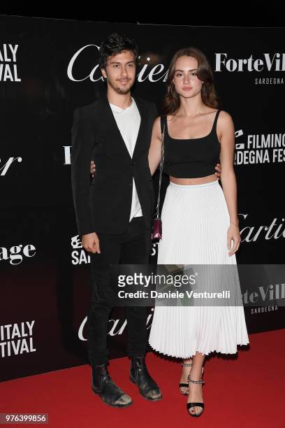 Nat Wolff and Grace Van Patten attend the 'Filming Italy Sardegna Festival' at Forte Village Resort on June 16, 2018 in Santa Margherita di Pula,...