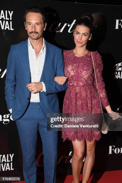 Mel Fronckowiak and Rodrigo Santoro attend the 'Filming Italy Sardegna Festival' at Forte Village Resort on June 16, 2018 in Santa Margherita di...