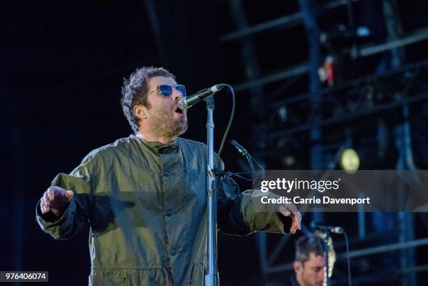 Liam Gallagher performs onstage at Belsonic at Ormeau Park on June 16, 2018 in Belfast, Northern Ireland.