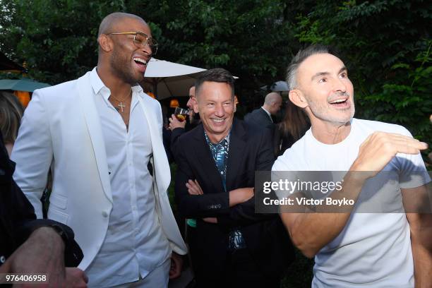 Anthony Leon P. J. Tucker, Jim Nelson and Neil Barrett attend the GQ Milan Cocktail Party during Milan Men's Fashion Week Spring/Summer 2018/19 on...