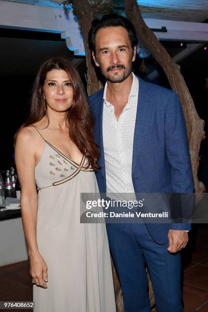 Rodrigo Santoro and Marisa Tomei attend the 'Filming Italy Sardegna Festival' Dinner at Forte Village Resort on June 16, 2018 in Santa Margherita di...