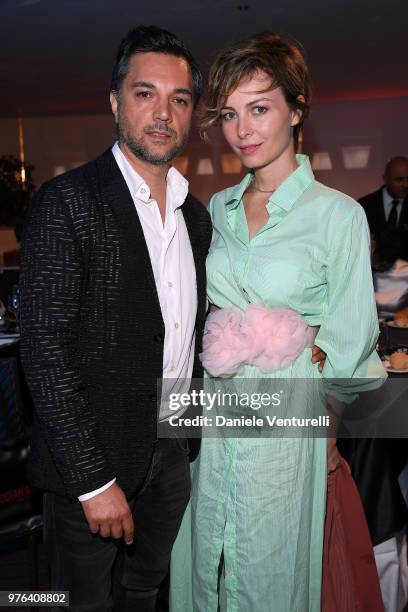 Violante Placido and Massimiliano D'Epiro attend the 'Filming Italy Sardegna Festival' Dinner at Forte Village Resort on June 16, 2018 in Santa...