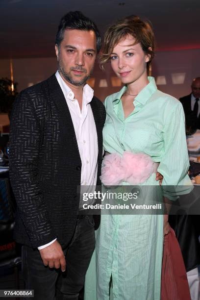 Violante Placido and Massimiliano D'Epiro attend the 'Filming Italy Sardegna Festival' Dinner at Forte Village Resort on June 16, 2018 in Santa...