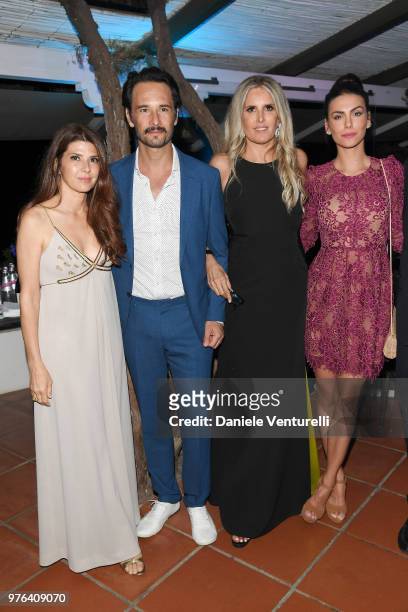 Rodrigo Santoro, Marisa Tomei, Mel Fronckowiak and Tiziana Rocca attend the 'Filming Italy Sardegna Festival' Dinner at Forte Village Resort on June...