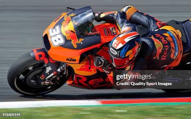 Bradley Smith of Great Britain and Red Bull KTM Factory Racing rounds the bend during free practice for the MotoGP of Catalunya at Circuit de...