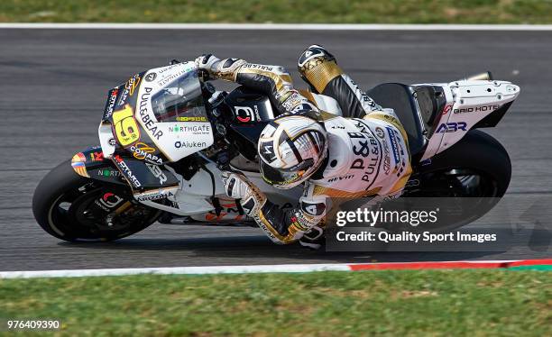 Alvaro Bautista of Spain and Angel Nieto Team rounds the bend during free practice for the MotoGP of Catalunya at Circuit de Catalunya on at Circuit...