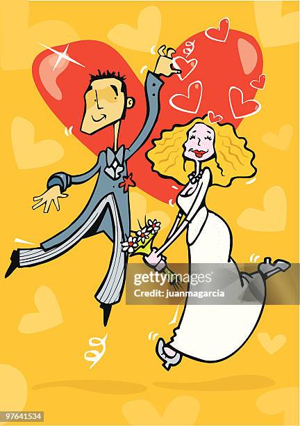 couple of boyfriends in love ready to get married - flores stock illustrations