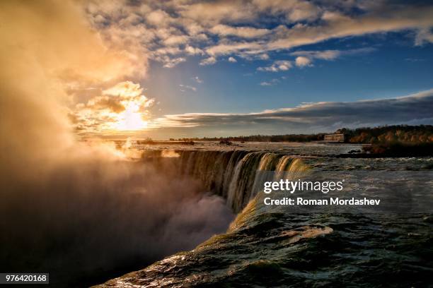 top of big waterfall, ontario, canada - niagara falls photos ストックフォトと画像