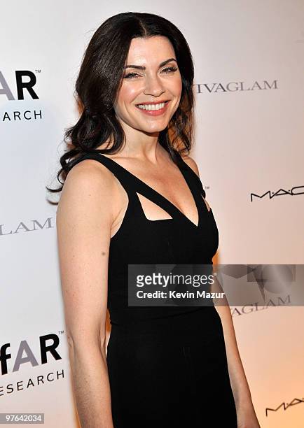 Julianna Margulies attends the amfAR New York Gala co-sponsored by M.A.C Cosmetics at Cipriani 42nd Street on February 10, 2010 in New York City.