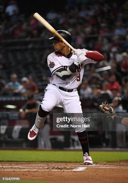 Jon Jay of the Arizona Diamondbacks gets ready in the batters box against the Pittsburgh Pirates at Chase Field on June 13, 2018 in Phoenix, Arizona.