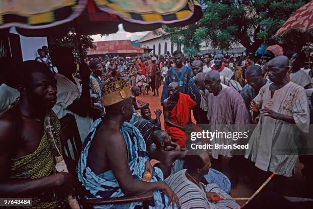 Africa,Ghana,city of Odumasi-Krobo, annual harvest festival where chieftains and their followers gather for a week of feasting and dancing to offer...