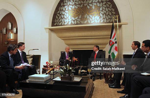 Vice President Joe Biden , meets with Jordan's King Abdullah II at the Royal Palace on March 11, 2010 in Amman, Jordan. Biden's currently on tour of...