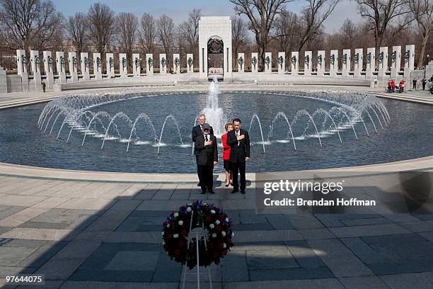 Deputy Veterans Affairs Secretary W. Scott Gould, former Sen. Elizabeth Dole , director Steven Spielberg, and actor Tom Hanks participate in a...