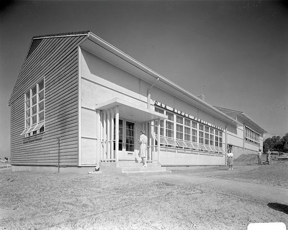 Oak Ridge Public Library View of the public library in Oak Ridge, Tennessee, July 12, 1944 ...