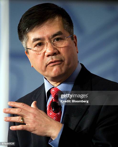 Gary Locke, U.S. Secretary of commerce, speaks at the Export-Import Bank Conference in Washington, D.C., U.S., on Thursday, March 11, 2010. President...