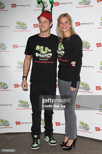 Sam Branson and Holly Branson attend the team caterpillar fundrasing party at Kensington Roof Gardens on March 11, 2010 in London, England.