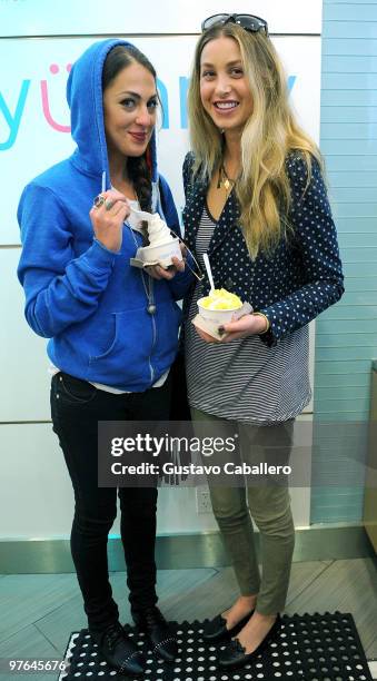 Roxy Olin and Whitney Port visit Yogen Fruz on March 11, 2010 in Miami, Florida.