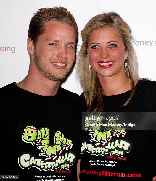 Sam Branson and Holly Branson attend a fundraising party in aid of Team Caterpillar at the Kensington Roof Gardens on March 11, 2010 in London,...