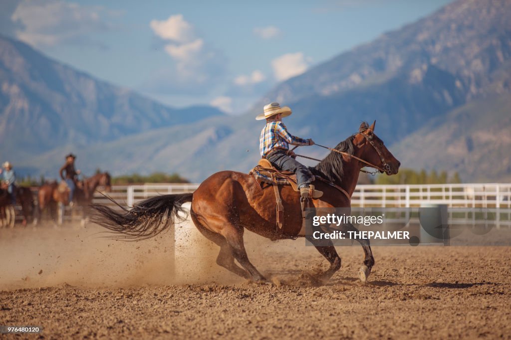Cowboy Racing Rodeo Young Cowboy Barrel Racing Rodeo High-Res Stock Photo - Getty Images