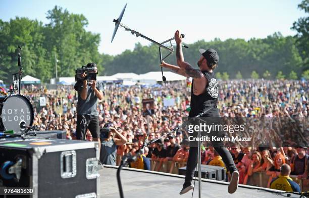 Ben Thatcher of Royal Blood performs on the Firefly Stage during the 2018 Firefly Music Festival on June 16, 2018 in Dover, Delaware.