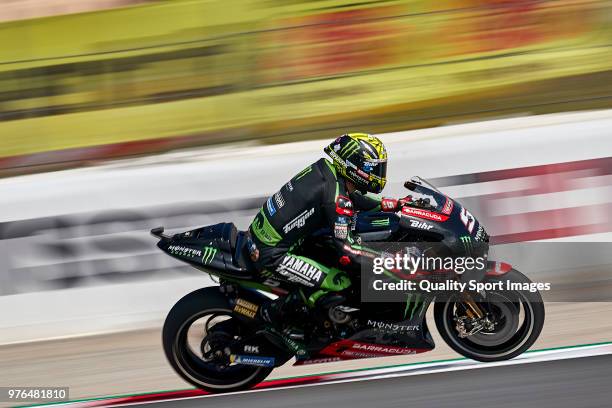 Johann Zarco of France and Monster Yamaha Tech 3 rides during free practice for the MotoGP of Catalunya at Circuit de Catalunya on at Circuit de...