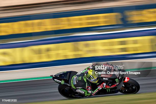 Johann Zarco of France and Monster Yamaha Tech 3 rides during free practice for the MotoGP of Catalunya at Circuit de Catalunya on at Circuit de...
