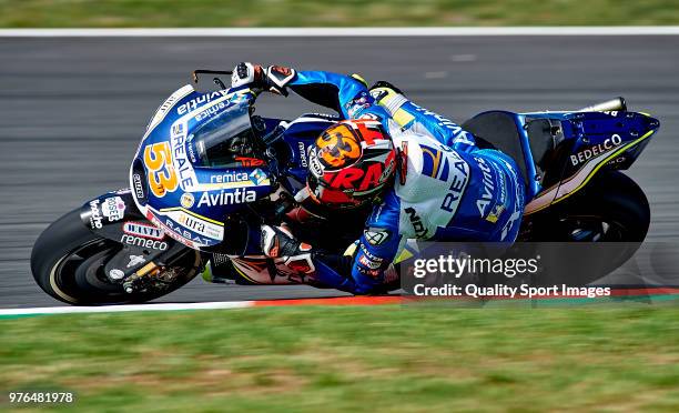 Tito Rabat of Spain and Reale Avintia Racing rounds the bend during free practice for the MotoGP of Catalunya at Circuit de Catalunya on at Circuit...